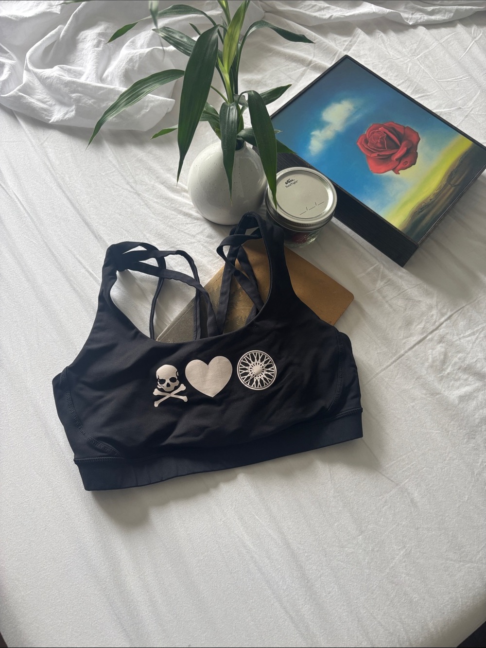 lululemon athletica Black Strappy Sports Bra- Soul Cycle M